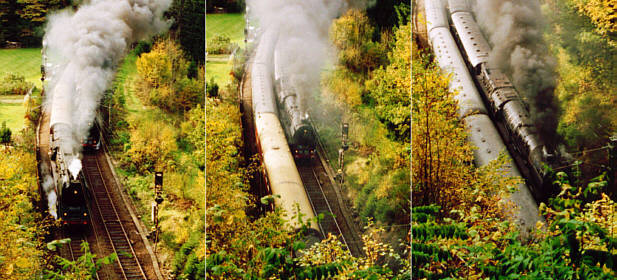 Paralleldampffahrt auf der Schwarzwaldbahn